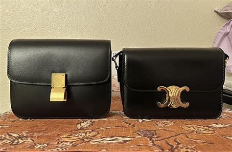 celine box bag vs triomphe|Celine triomphe bag shoulder.